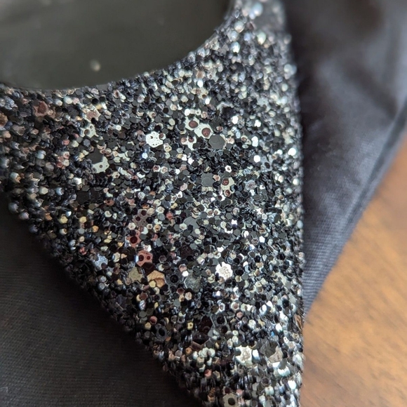 Saint Laurent Charlotte 55MM Black Glitter Kitten Heel Toe Pumps - Picture 5 of 9